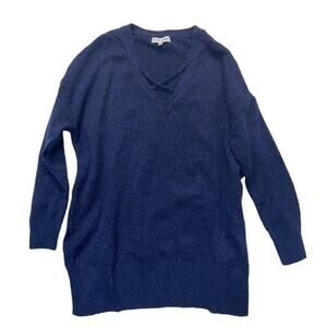 Thyme + Honey Oversized V-neck Sweater Size 1X blue black knit